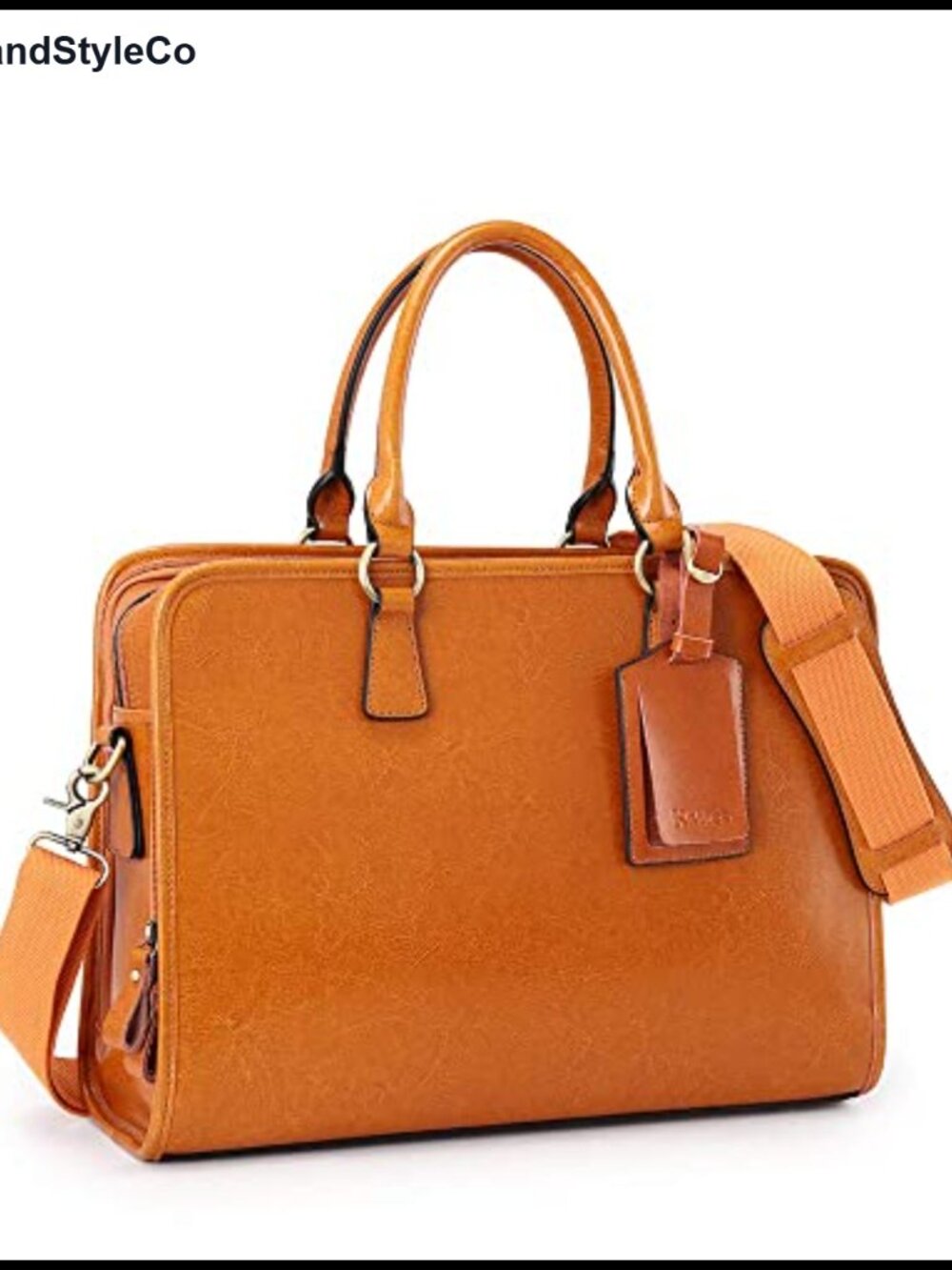 Genuine Leather Briefcase Large Capacity Laptop Bag for Work Travel